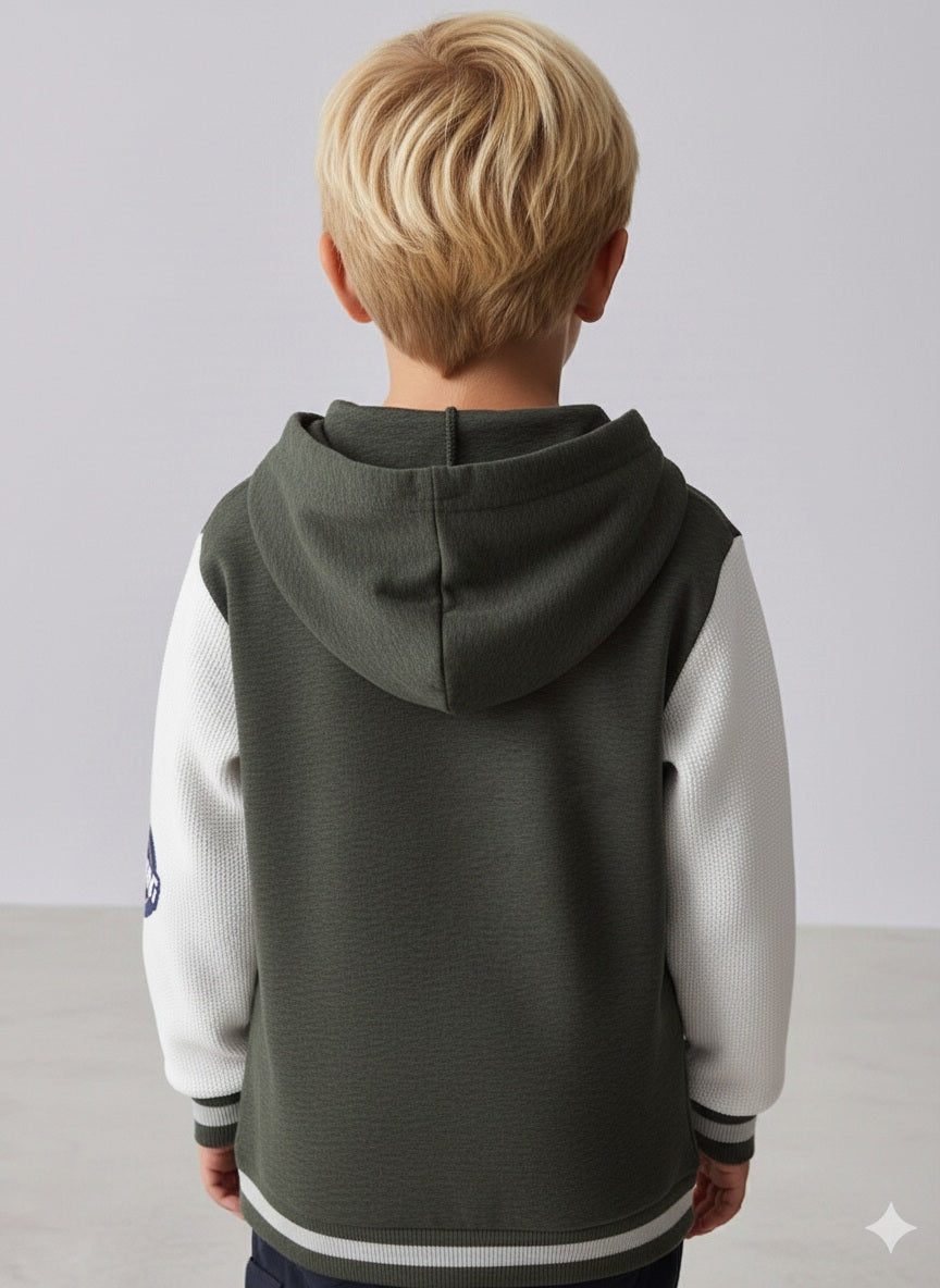 Boys Colourblocked Hooded Sweatshirt