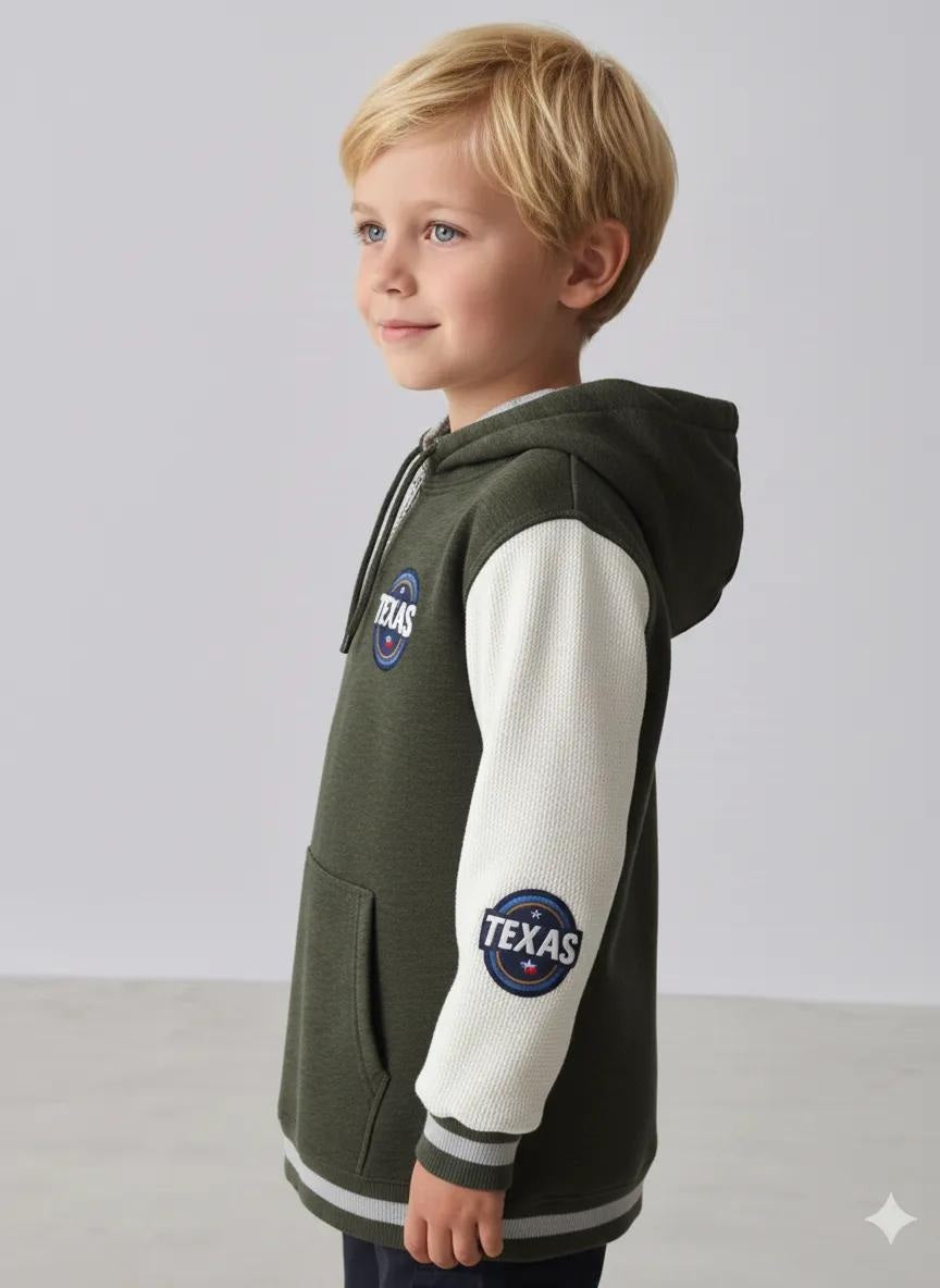 Boys Colourblocked Hooded Sweatshirt