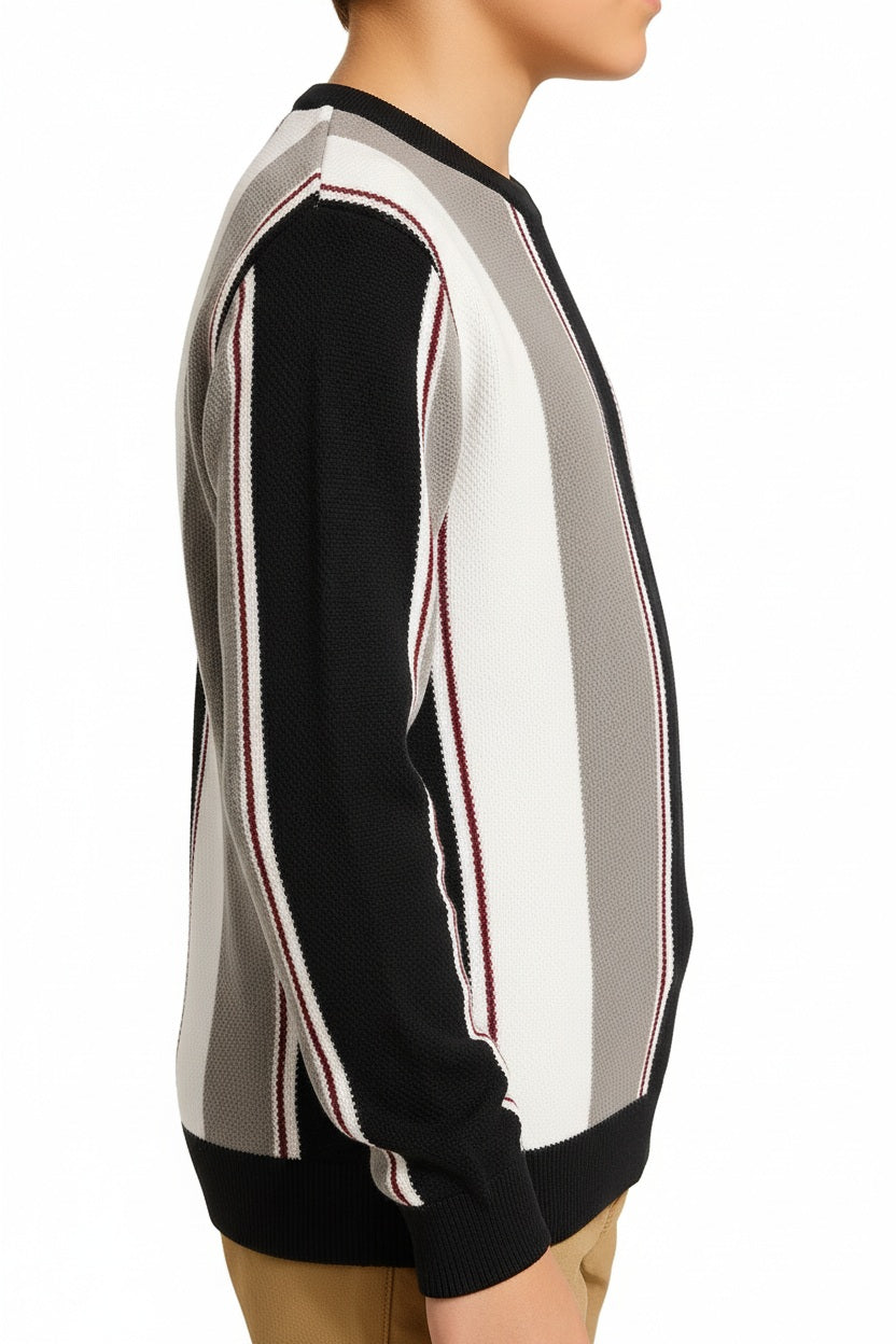 Boys Round Neck Colourblocked Sweatshirt