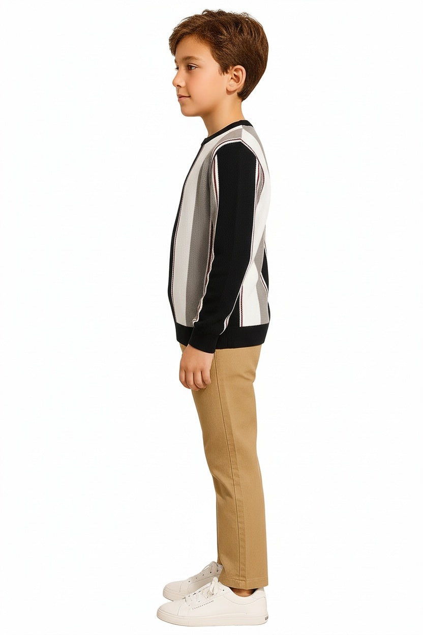 Boys Round Neck Colourblocked Sweatshirt