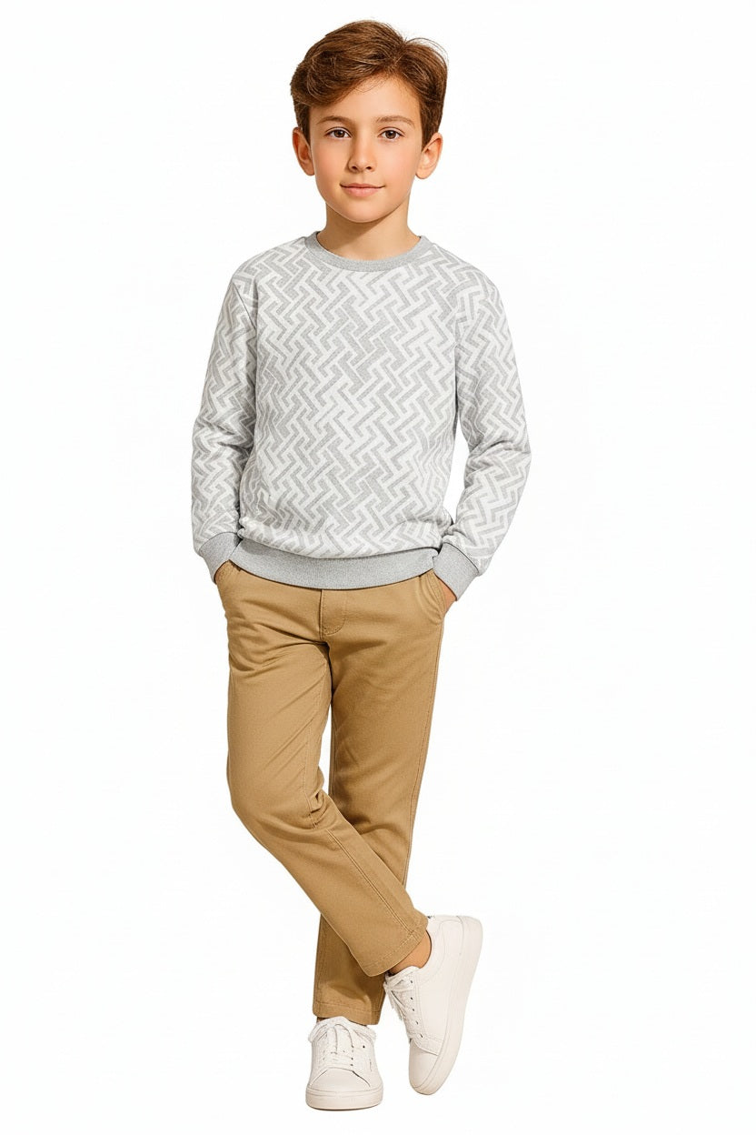 Boys Round Neck Graphic Print  Sweatshirt