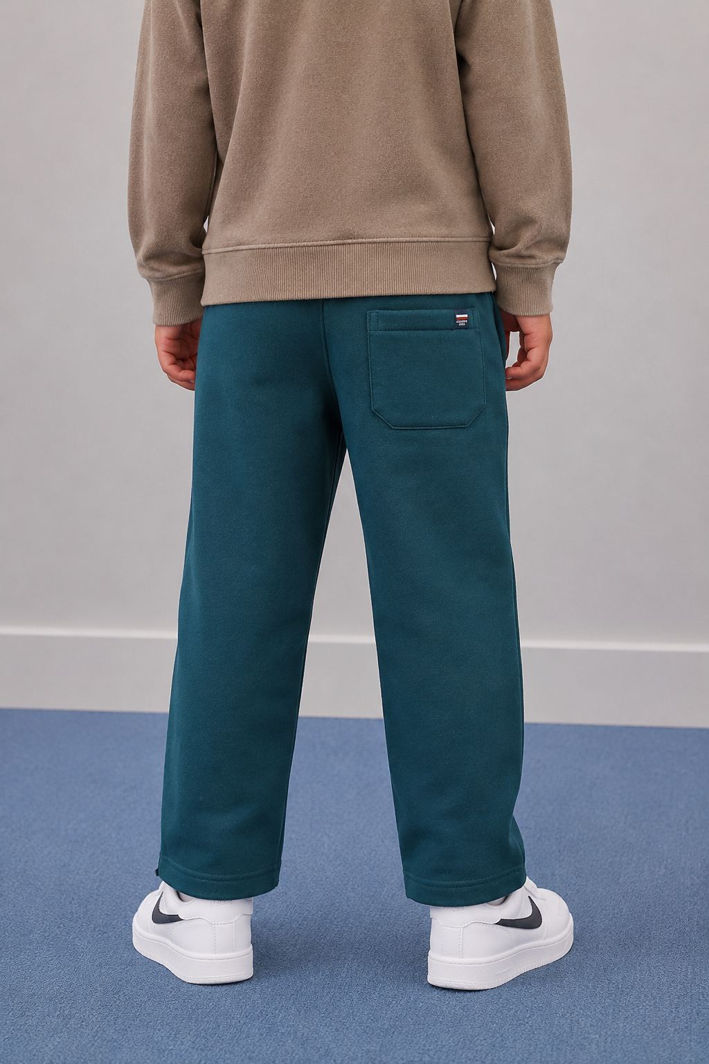 Junior Boys Pacific Melange German Velvet Knitted Lower – Regular Fit Drawstring Track Pants