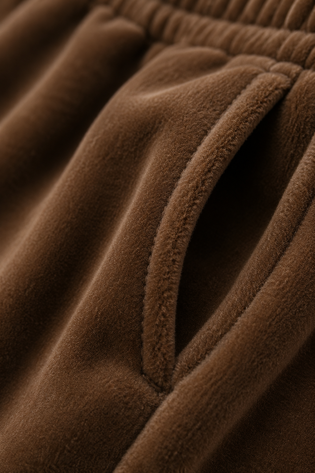 Junior Boys Tan German Velvet Knitted Lower – Regular Fit Drawstring Track Pants