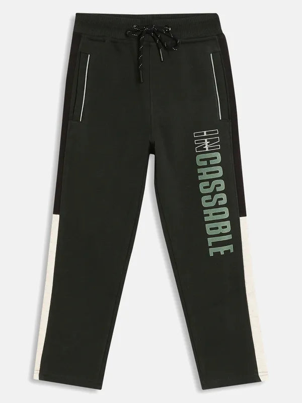 Boys Solid Cotton Track Pants