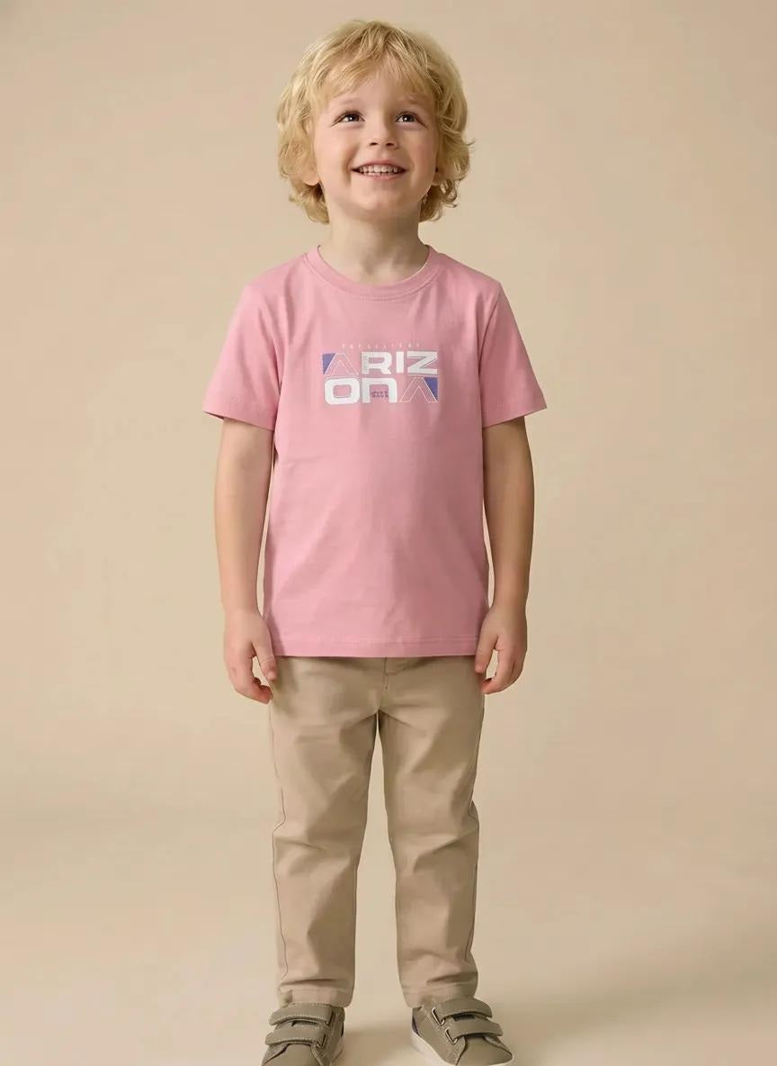 Boy Barely Pink Round Neck T-Shirt