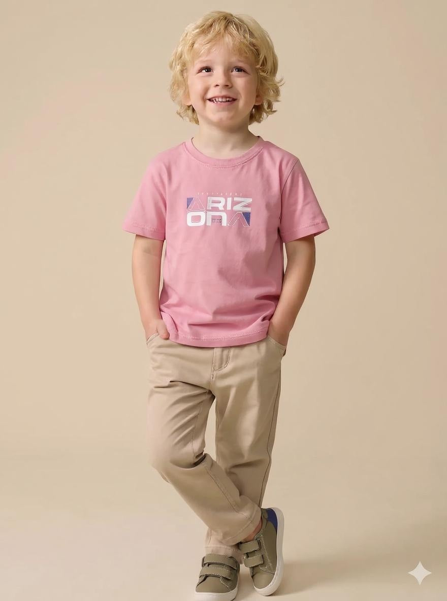 Boy Barely Pink Round Neck T-Shirt
