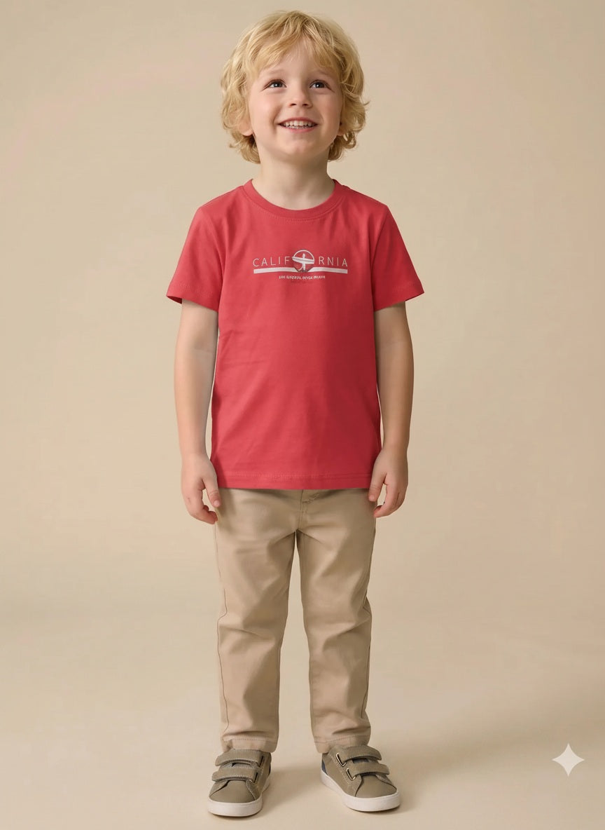 Boy Carrot Round Neck T-Shirt
