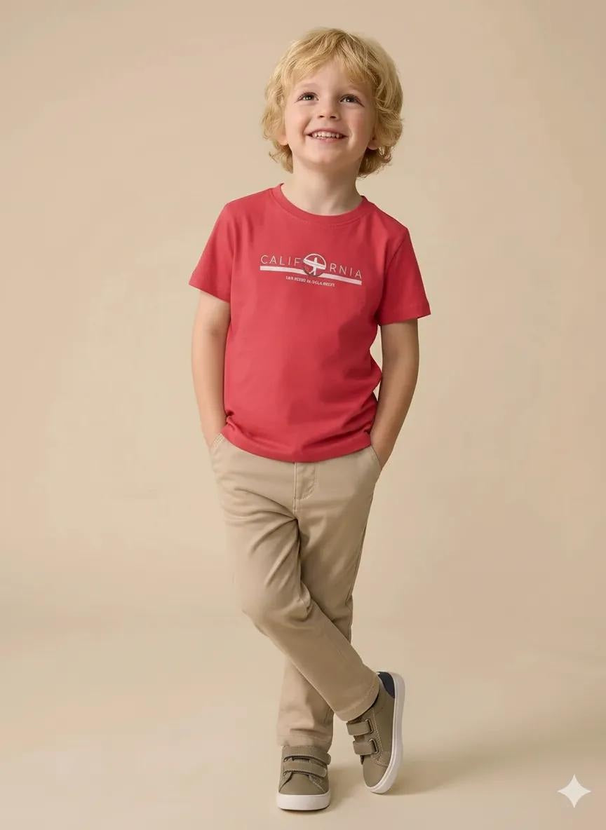 Boy Carrot Round Neck T-Shirt