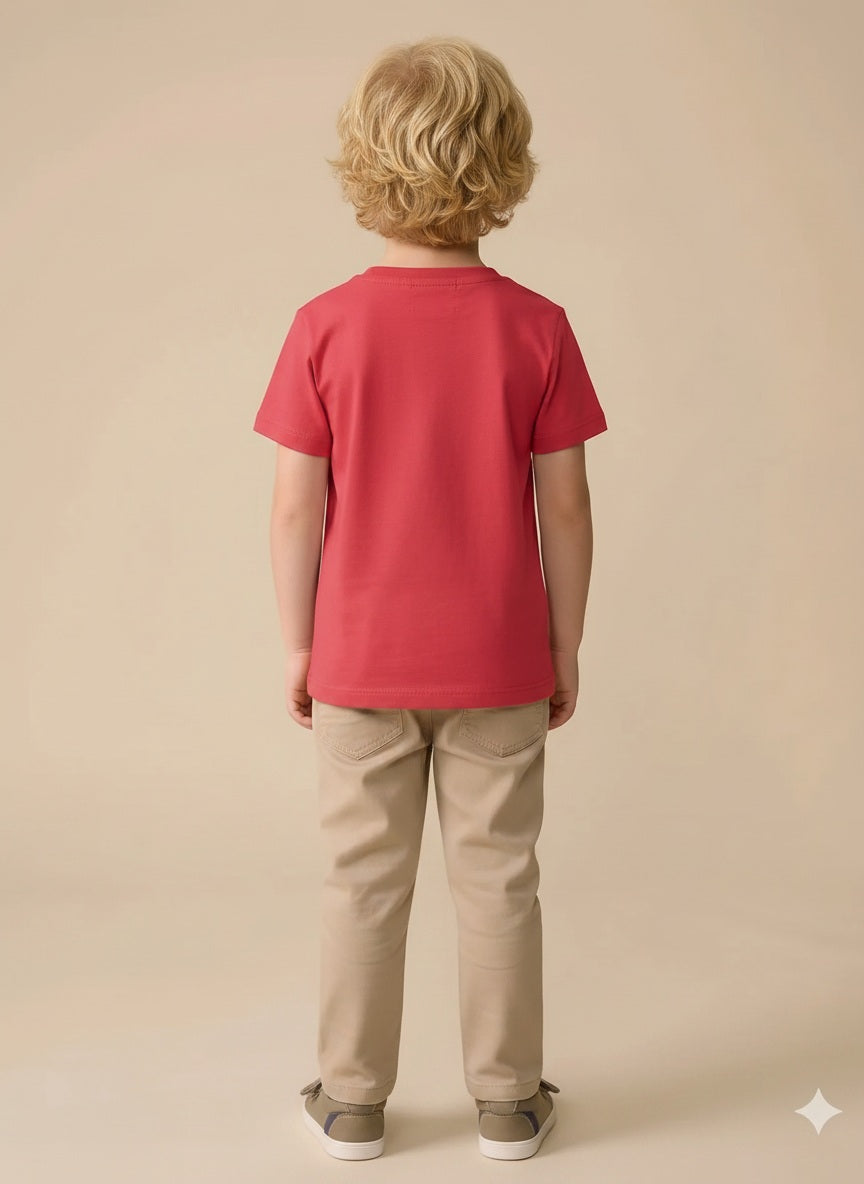 Boy Carrot Round Neck T-Shirt