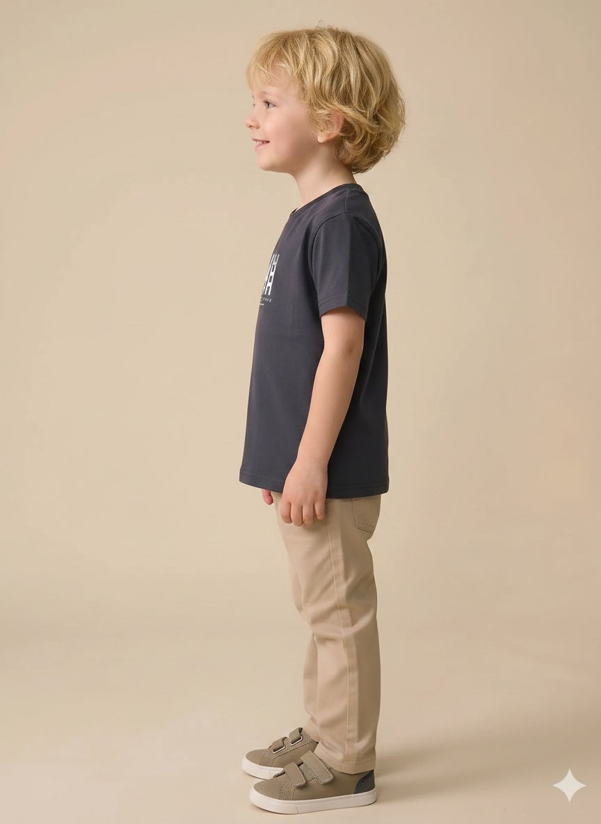 Boy Navy Round Neck T-Shirt