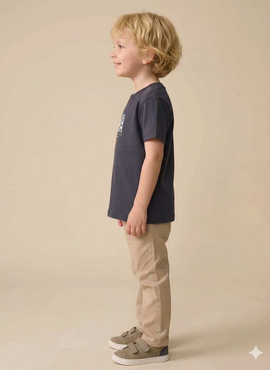 Boys Navy Printed T-shirt