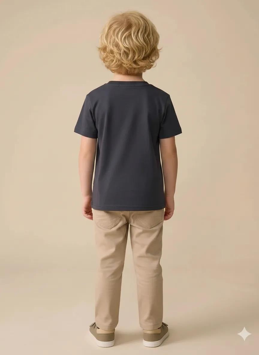 Boy Navy Round Neck T-Shirt