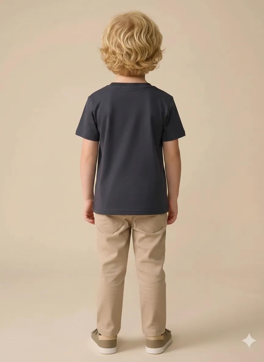 Boys Navy Printed T-shirt