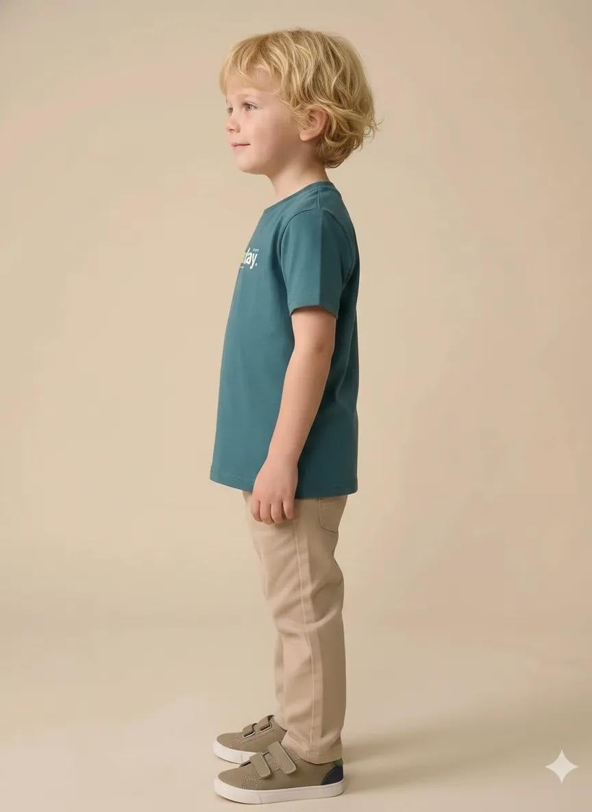 Boys Teal Printed T-shirt