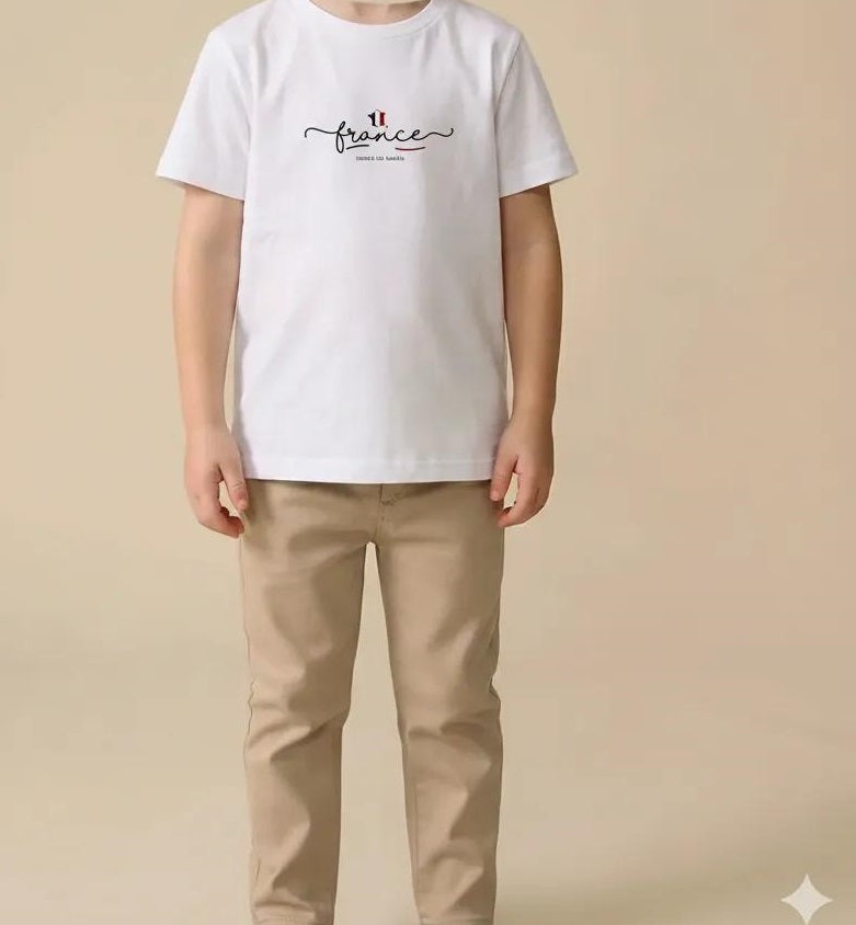 Boys White Printed T-shirt
