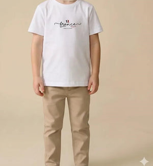 Boys White Printed T-shirt