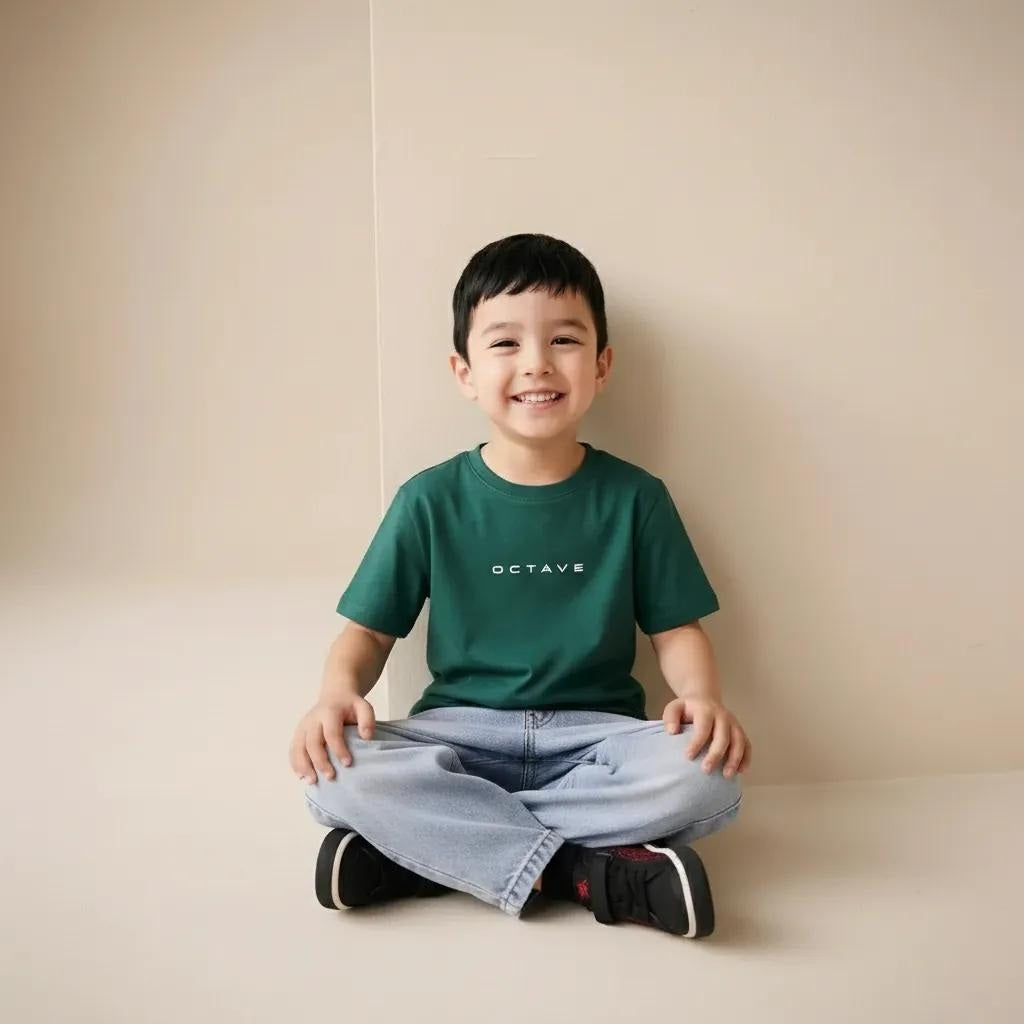 Octave Boys Typography Printed Cotton Round Neck T-shirt