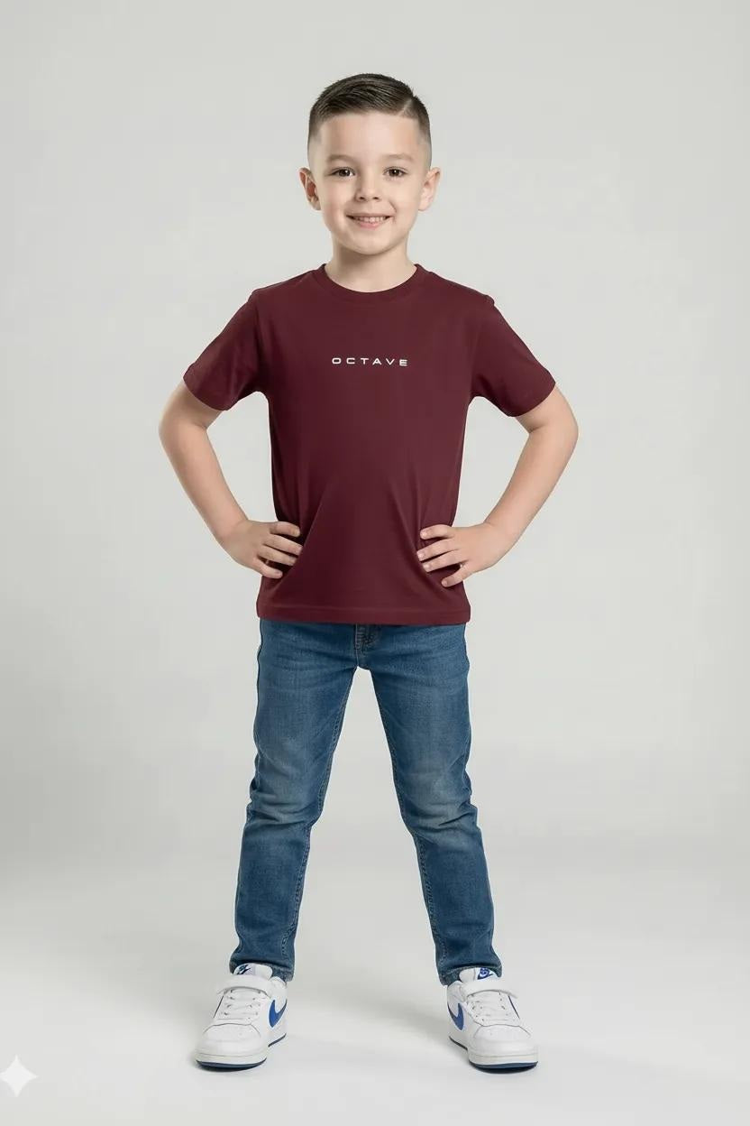 Octave Boys Brand Logo Printed Cotton Tshirt