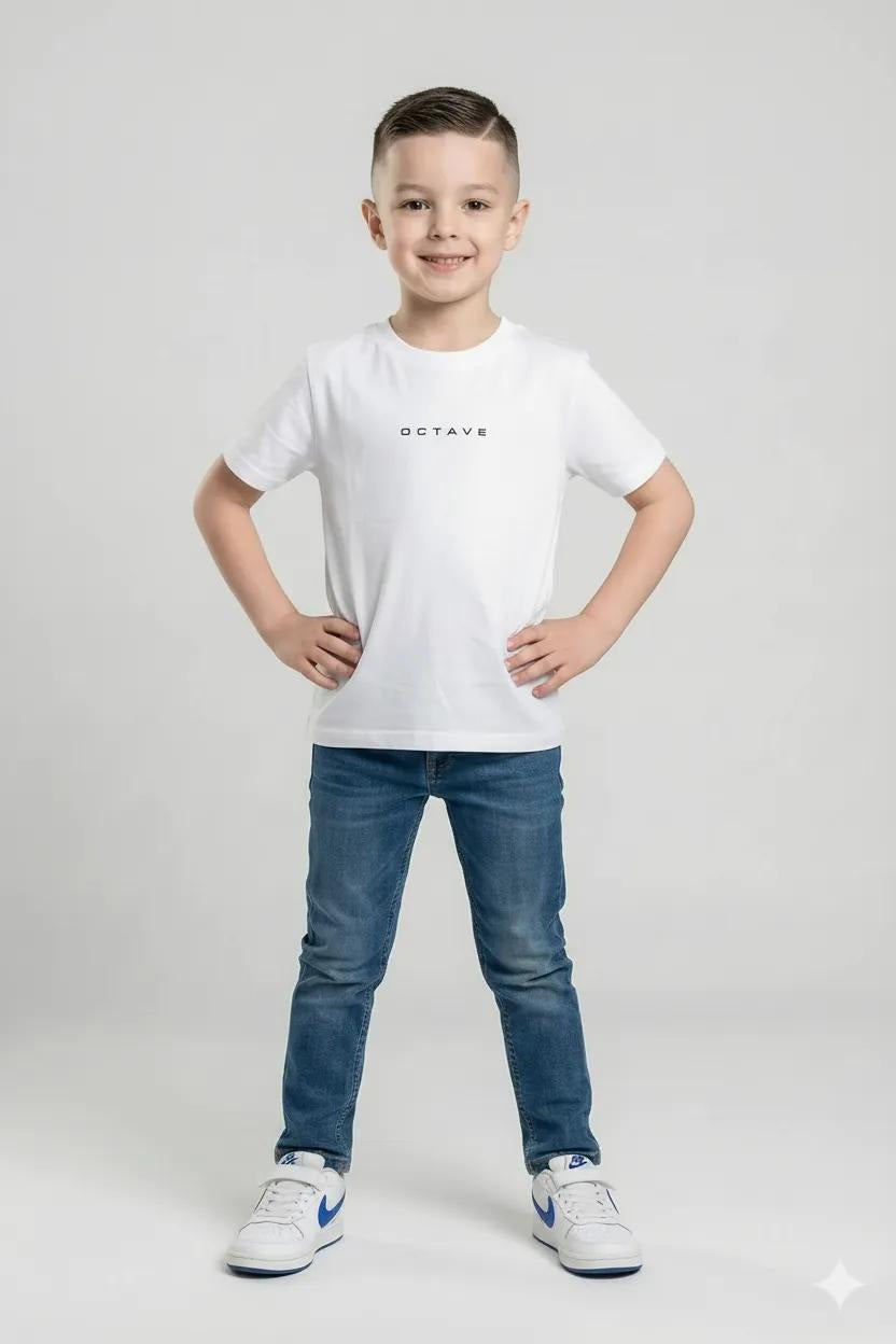 Octave Boys White Solid Round Neck T-shirt