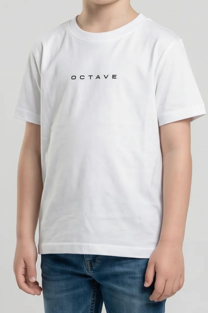 Octave Boys White Solid Round Neck T-shirt