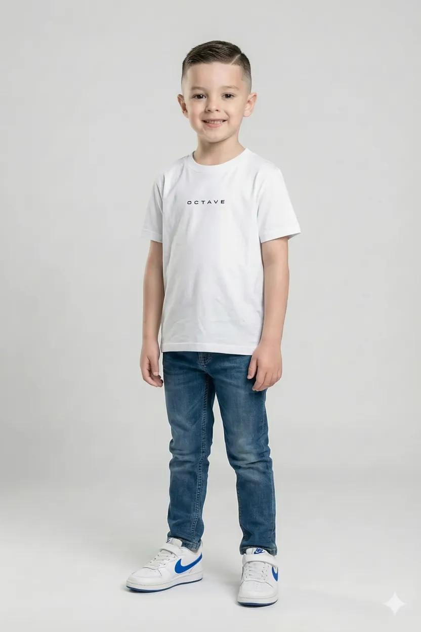 Octave Boys White Solid Round Neck T-shirt