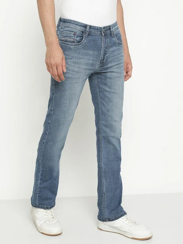 Octave Men Mid-Rise Heavy Faded Medium Shade Stretchable Jeans