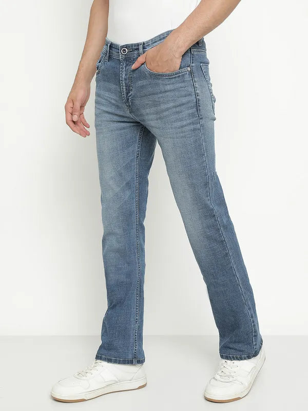 Octave Men Mid-Rise Heavy Faded Medium Shade Stretchable Jeans