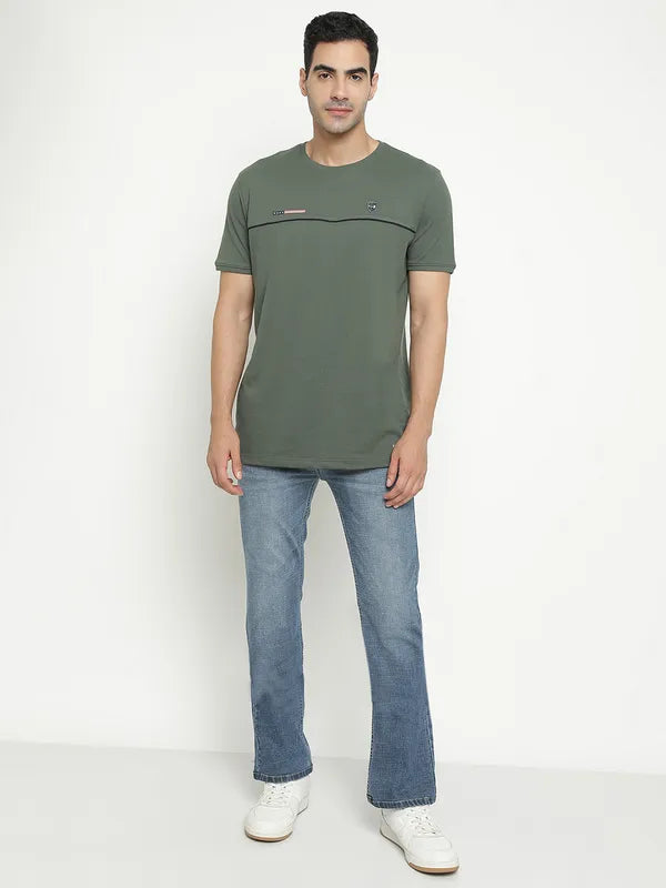 Octave Men Mid-Rise Heavy Faded Medium Shade Stretchable Jeans