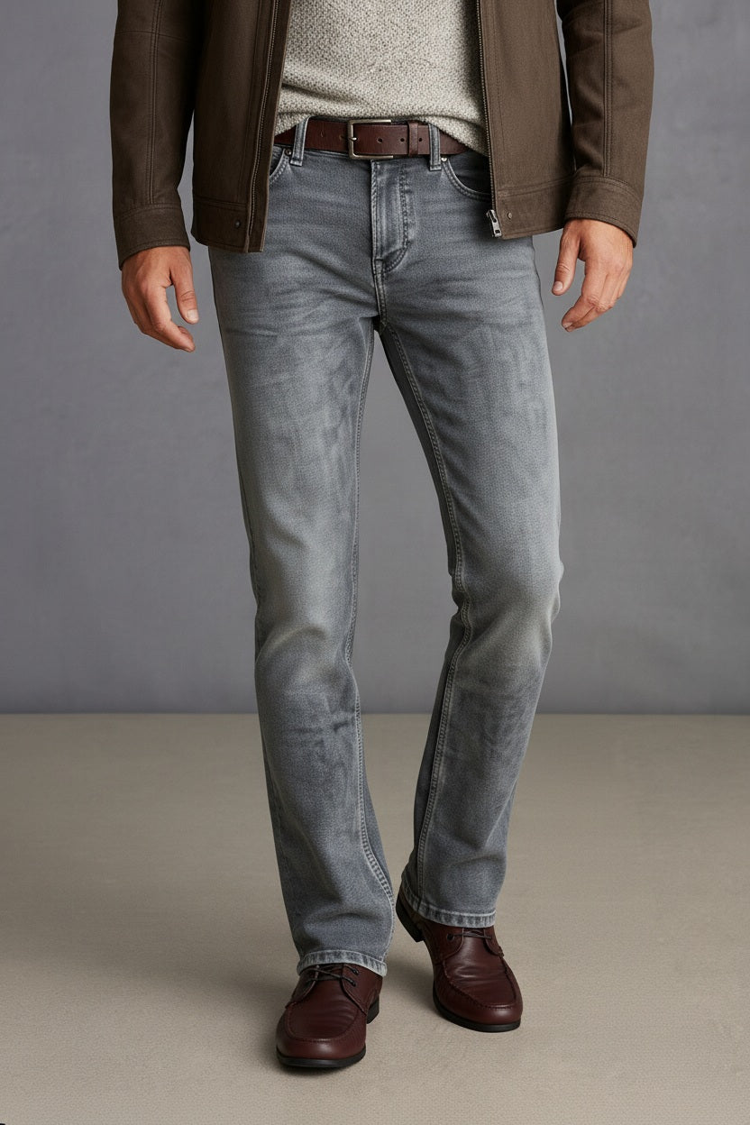 Men Bootcut Mid-Rise Light Fade Stretchable Jeans