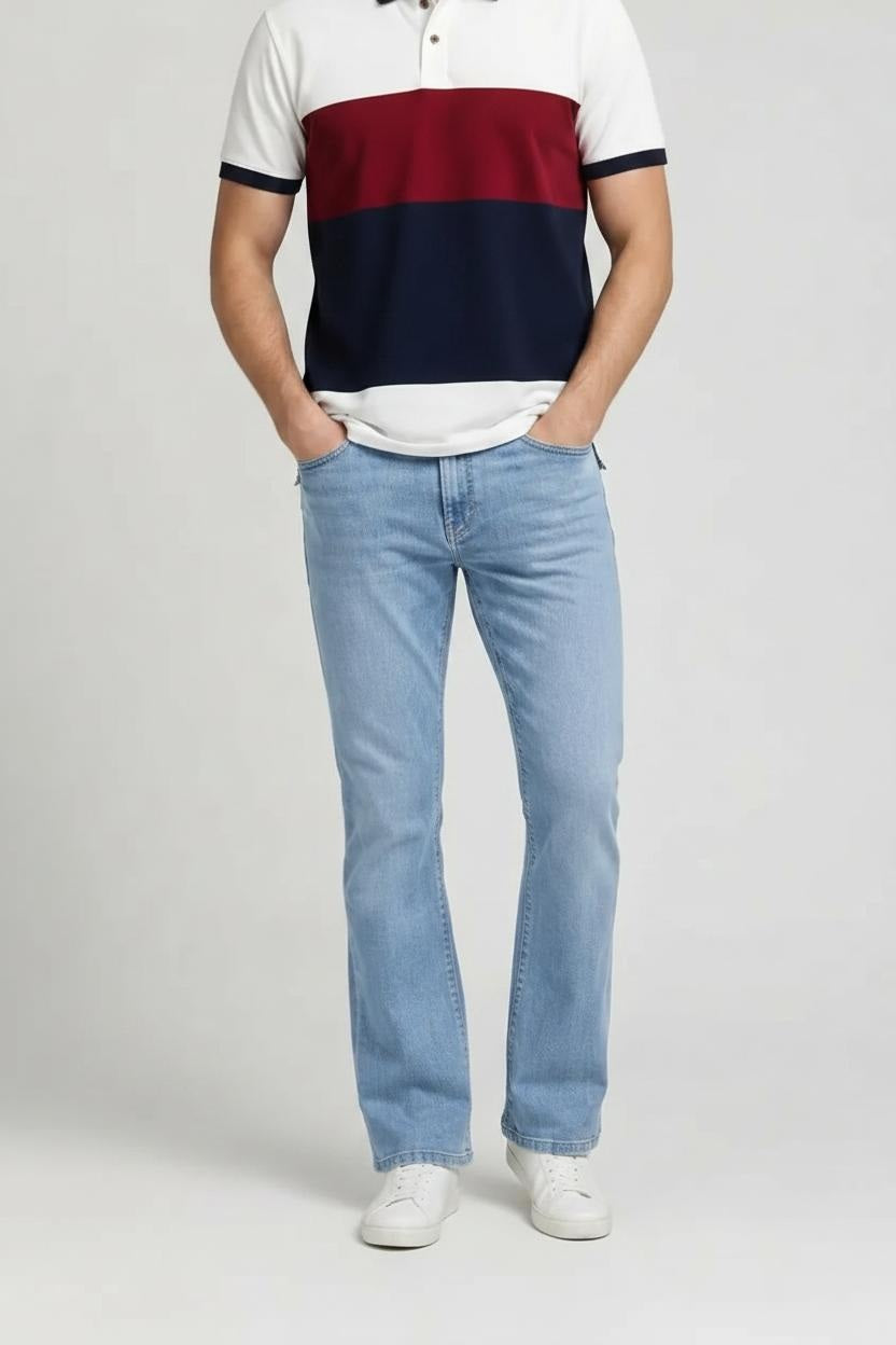 Men Bootcut Mid-Rise Light Fade Stretchable Jeans