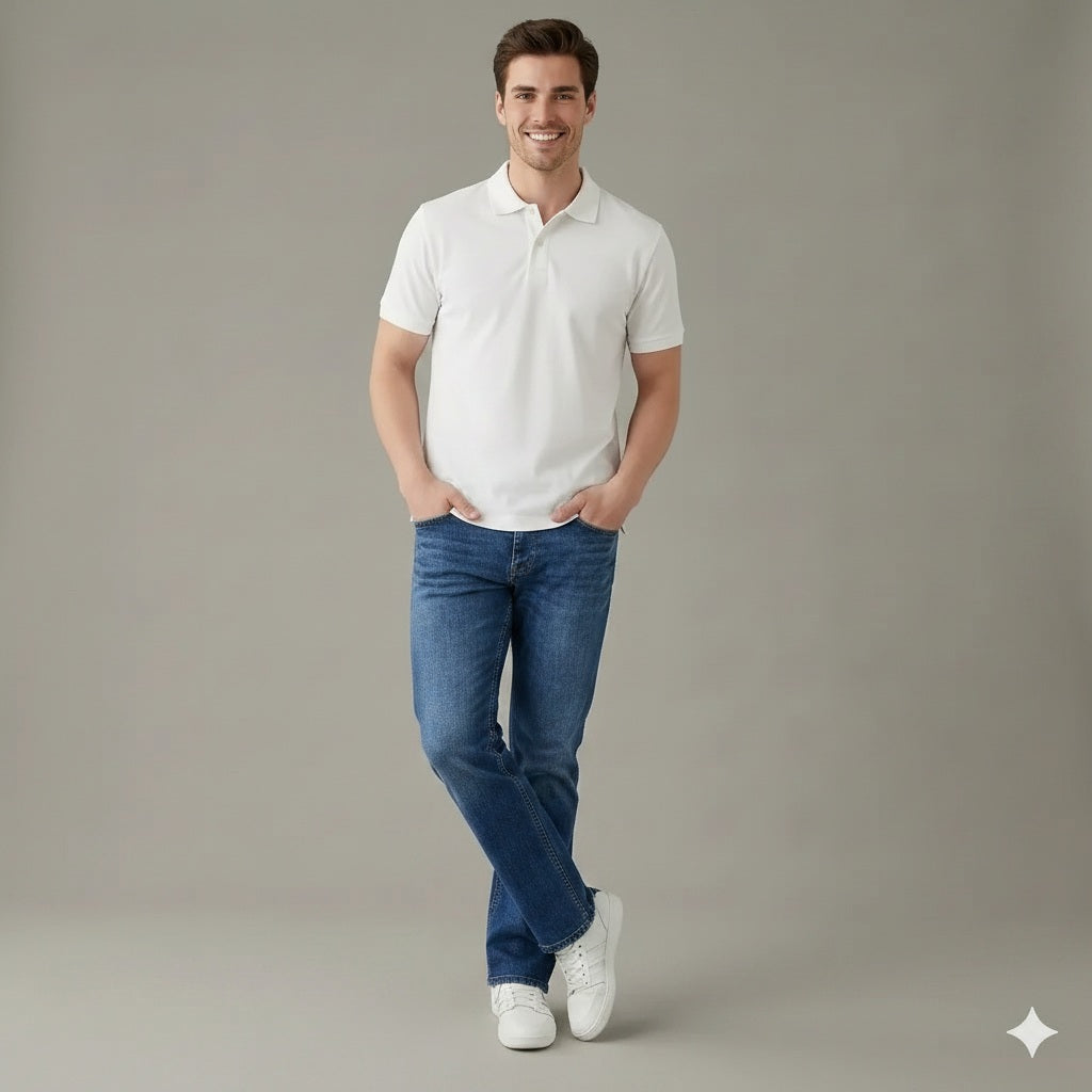 Men Bootcut Mid-Rise Light Fade Stretchable Jeans