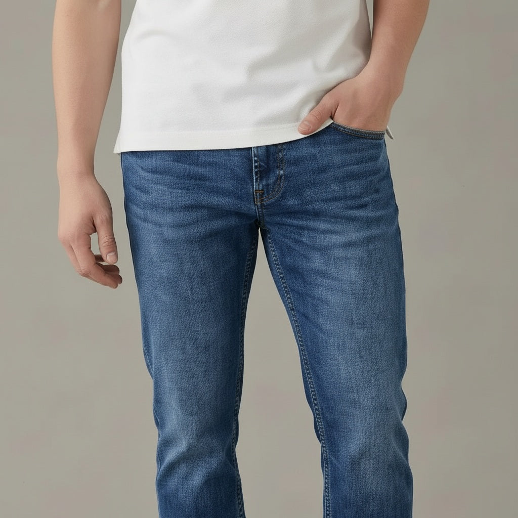 Men Bootcut Mid-Rise Light Fade Stretchable Jeans