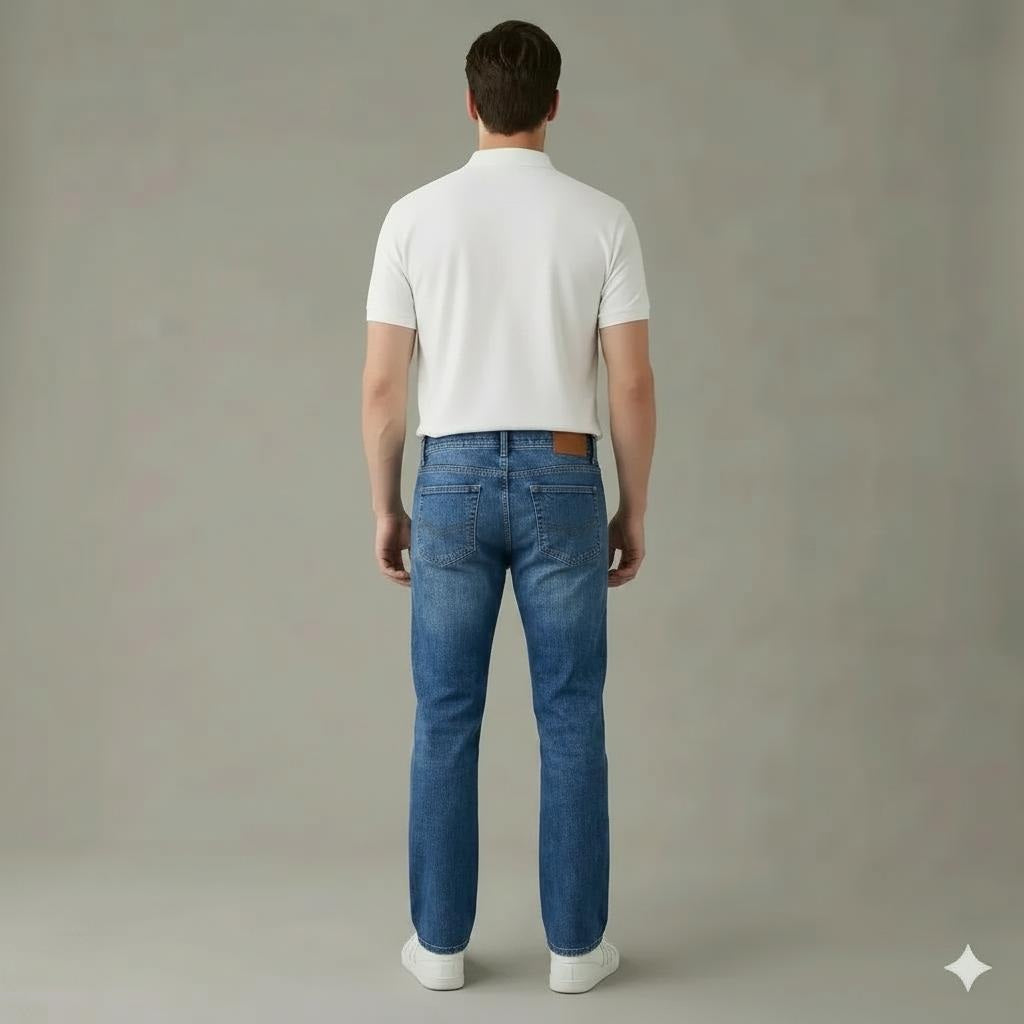 Men Bootcut Mid-Rise Light Fade Stretchable Jeans