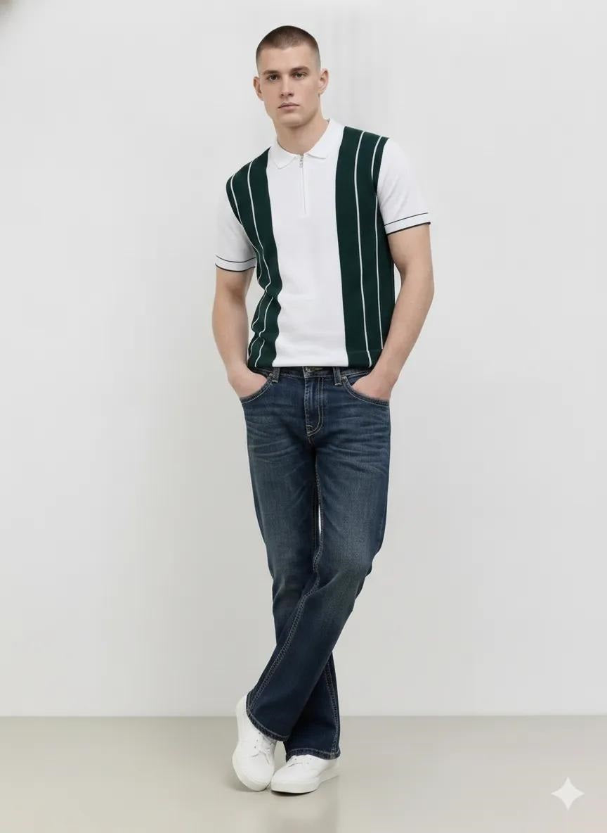 Men Regular Fit Mid-Rise Low Distress Stretchable Jeans
