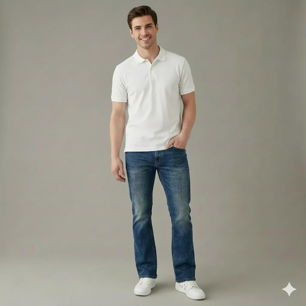 Men Bootcut Mid-Rise Light Fade Stretchable Jeans