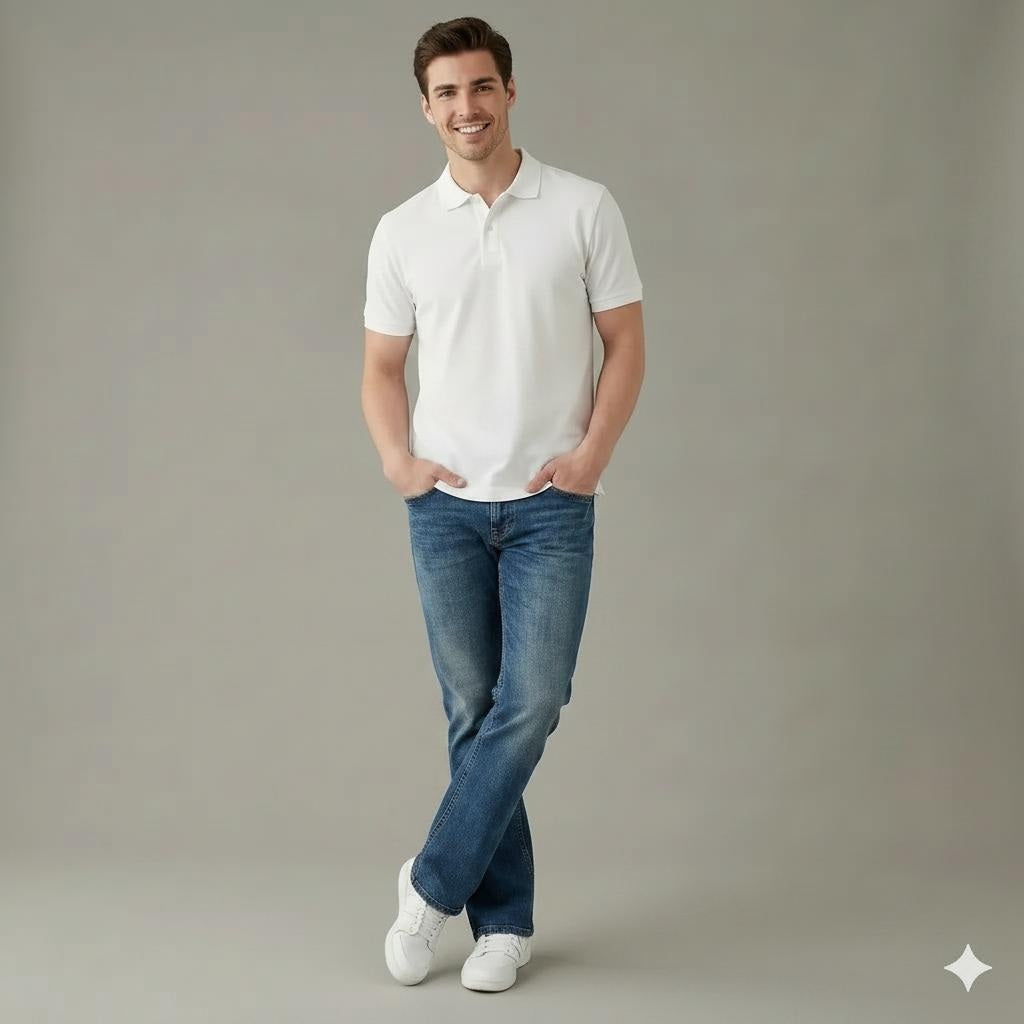 Men Bootcut Mid-Rise Light Fade Stretchable Jeans
