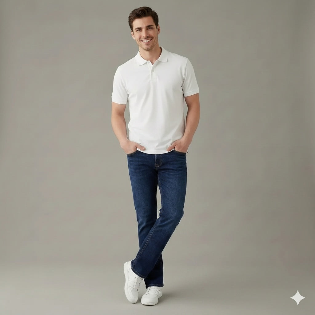 Men Bootcut Mid-Rise Light Fade Stretchable Jeans