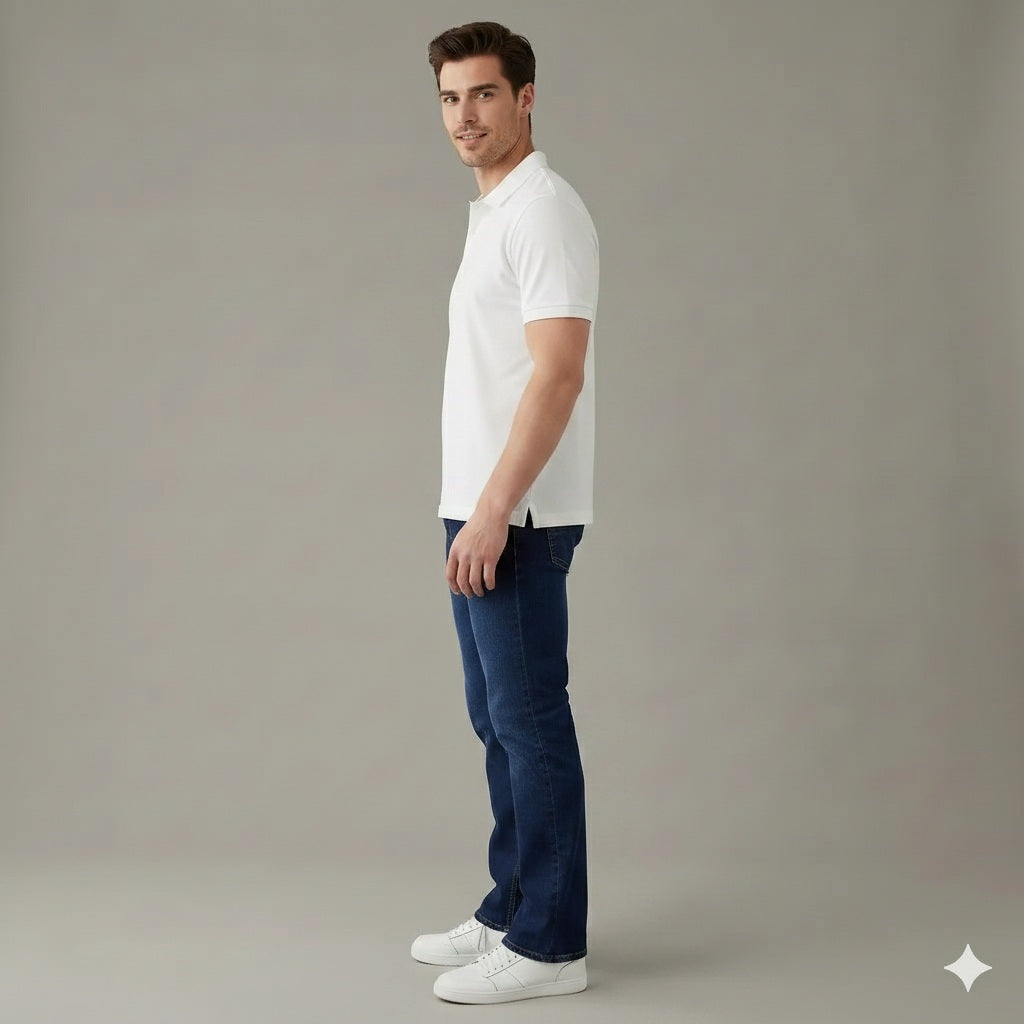 Men Bootcut Mid-Rise Light Fade Stretchable Jeans