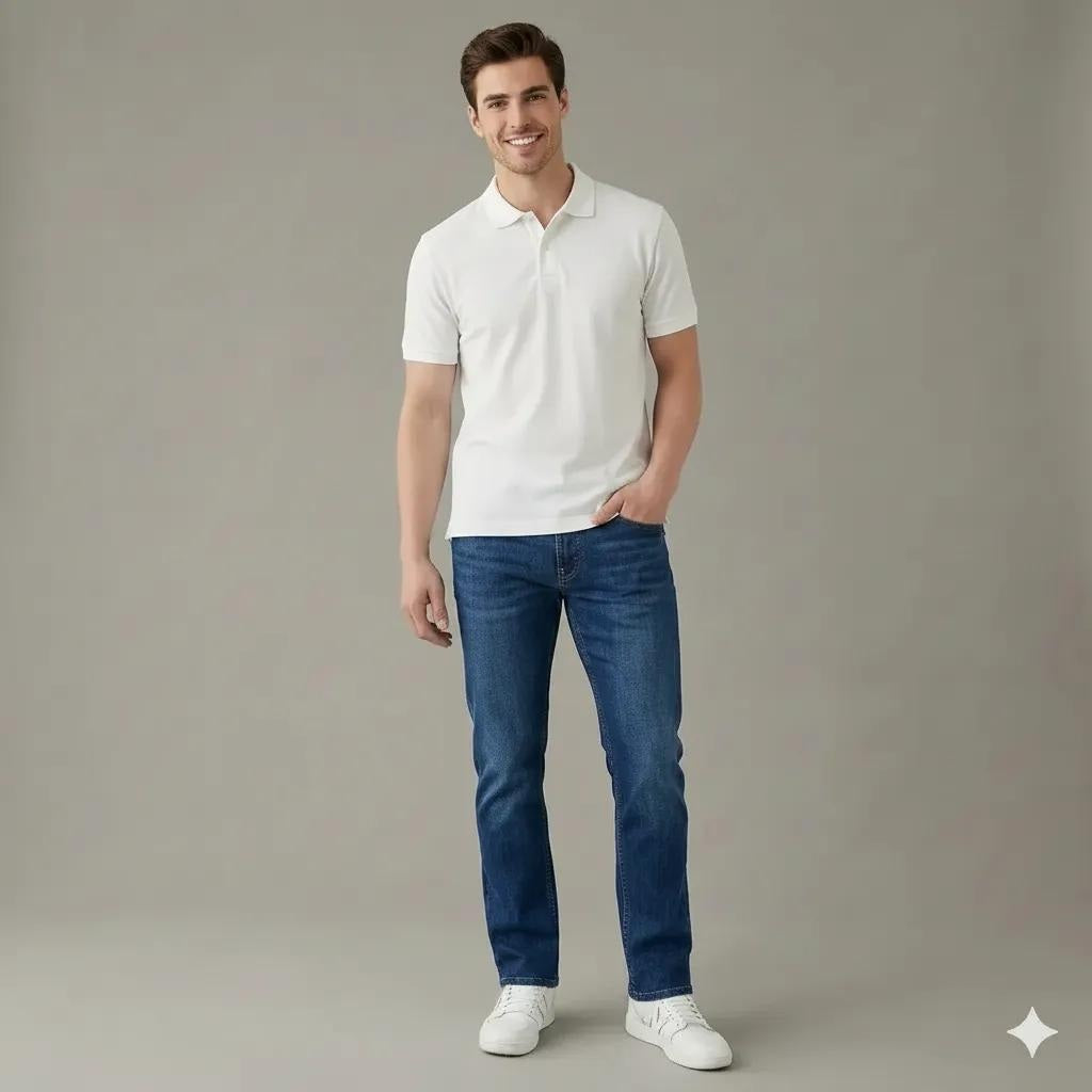 Men Cotton Bootcut Mid-Rise Light Fade Stretchable Jeans