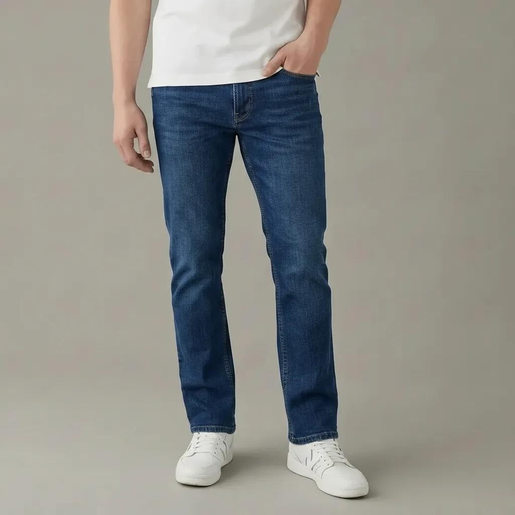 Men Cotton Bootcut Mid-Rise Light Fade Stretchable Jeans