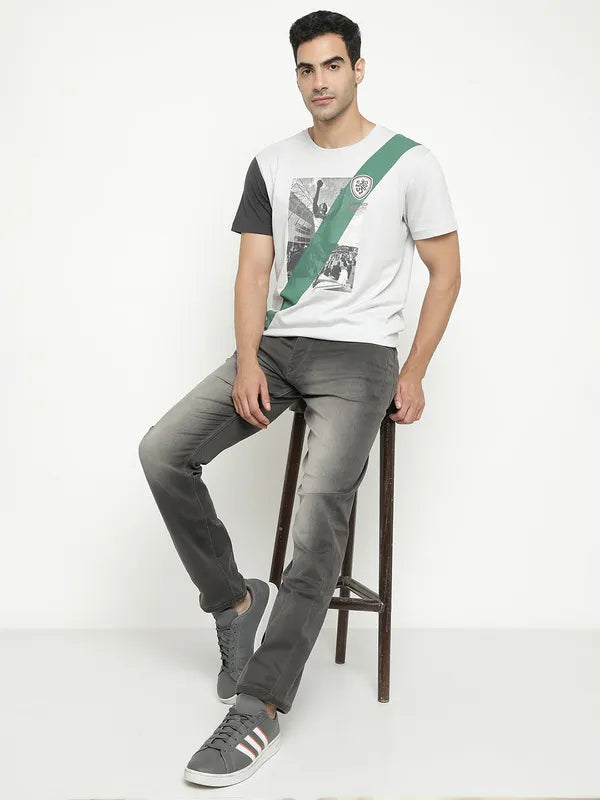 Octave Men Mid-Rise Heavy Faded Dark Shade Stretchable Jeans