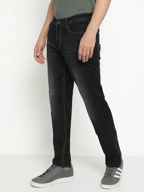 Octave Men Mid-Rise Dark Shade Light Fade Clean Look Stretchable Jeans