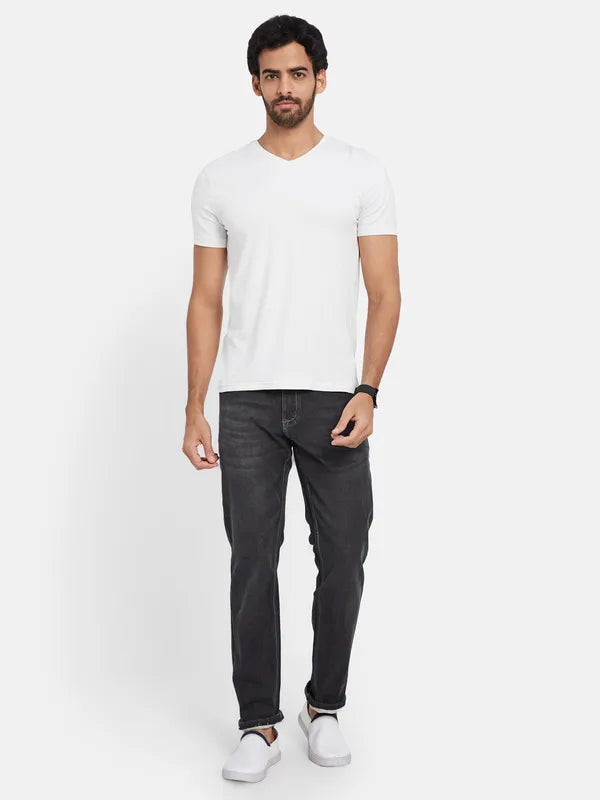 Octave Men Straight Fit Mid-Rise Dark Shade Cotton Clean Look Jeans