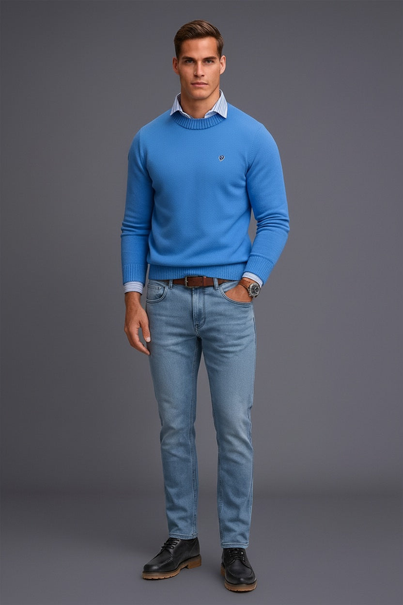 Men Straight Fit Mid-Rise Light Fade Stretchable Jeans