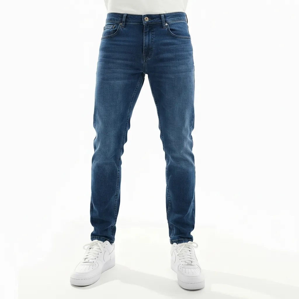 Men Straight Fit Mid-Rise Light Fade Stretchable Jeans