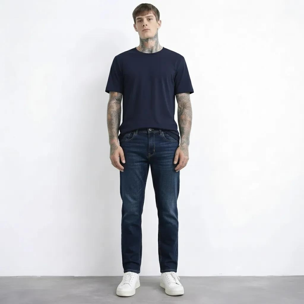 Octave Men Straight Fit Mid-Rise Stretchable Jeans