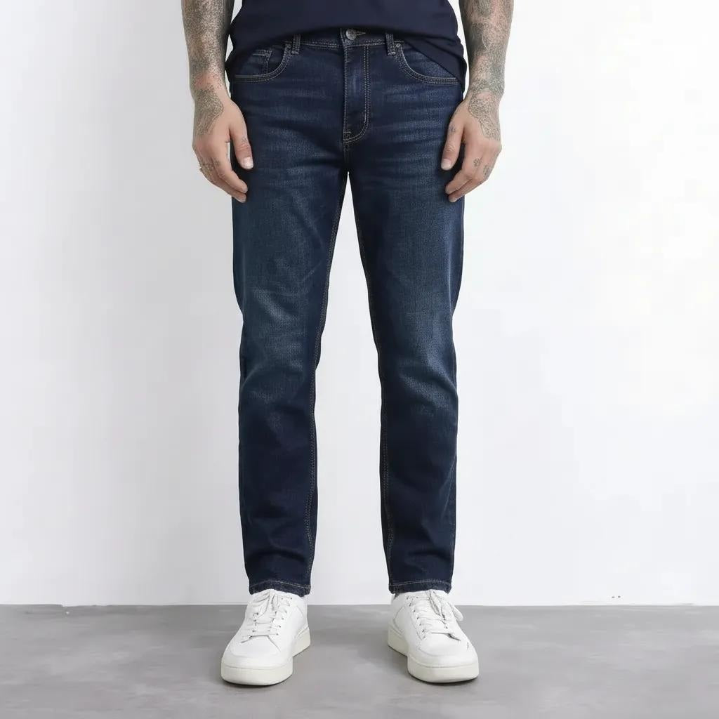 Octave Men Straight Fit Mid-Rise Stretchable Jeans