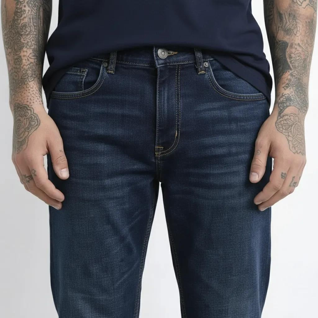 Octave Men Straight Fit Mid-Rise Stretchable Jeans