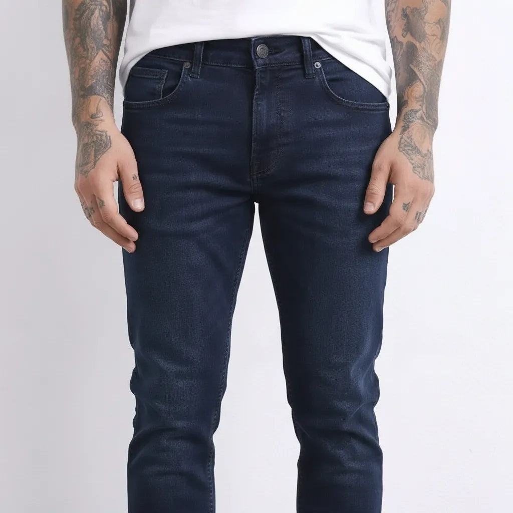 Men Straight Fit Mid-Rise Stretchable Jeans