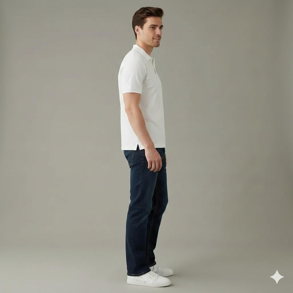 Men Straight Fit Mid-Rise Light Fade Stretchable Jeans